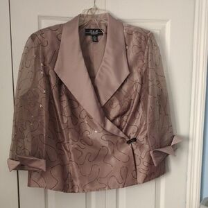 Elegant Women's Blazer in Taupe by R & M Collection